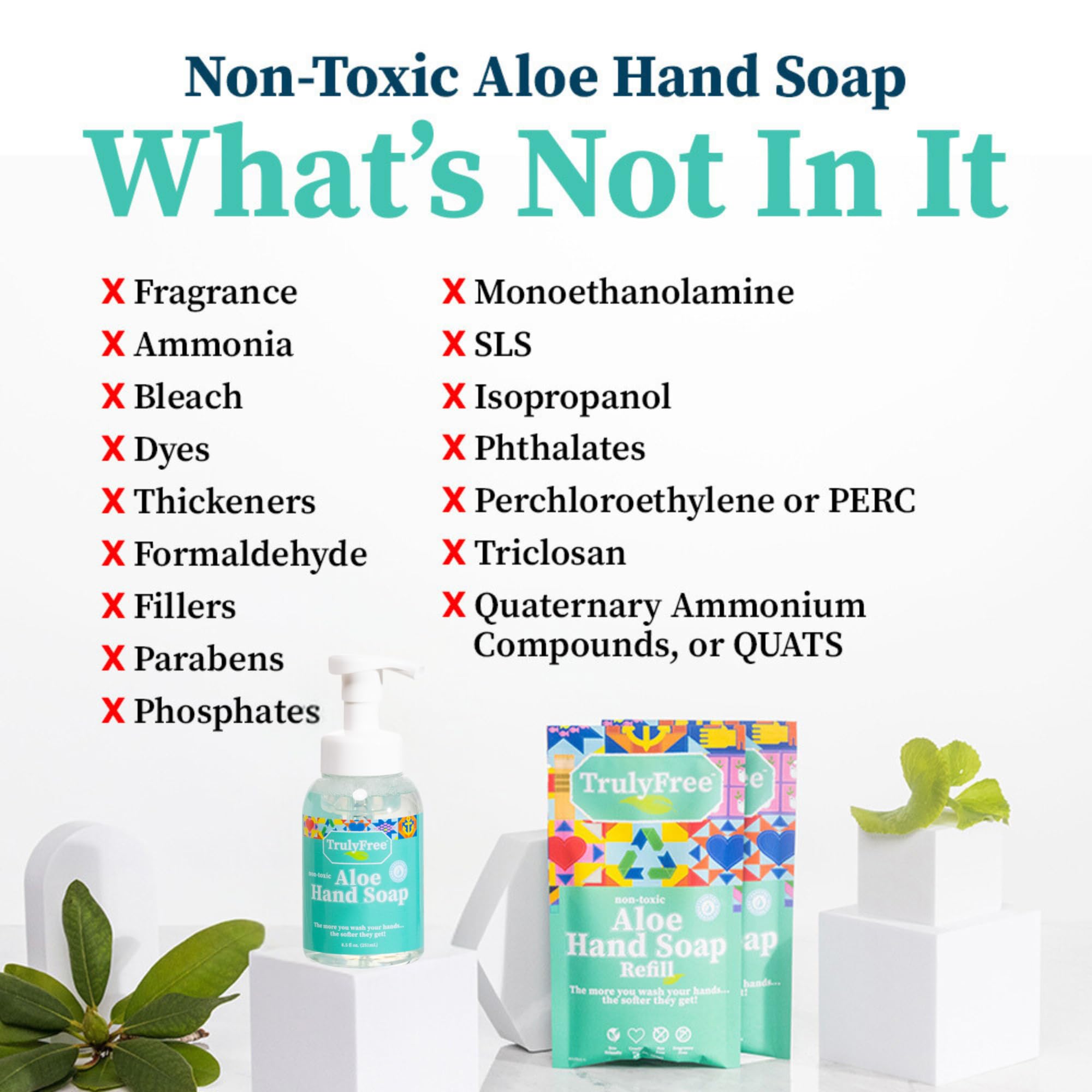 Truly Free Aloe Unscented Hand Soap sized for daycare safe use