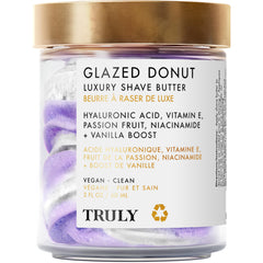 Truly Glazed Donut luxury shave butter jar close-up showing rich hydration and barrier texture