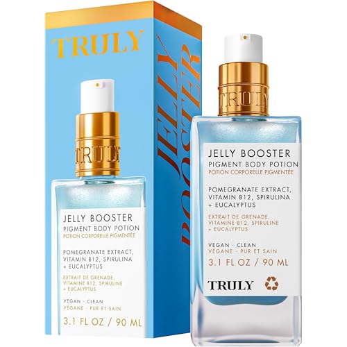 Truly Jelly Booster Pigment bottle shows lightweight formula for pigment correction on skin