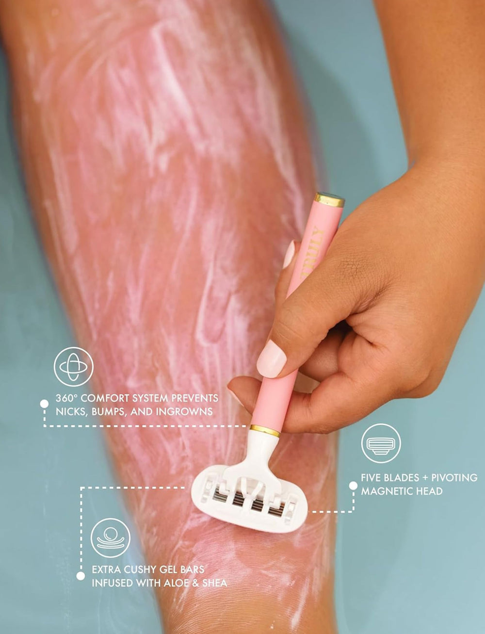Truly Life Shaver Razor aloe and shea gel bars moisturize during shave