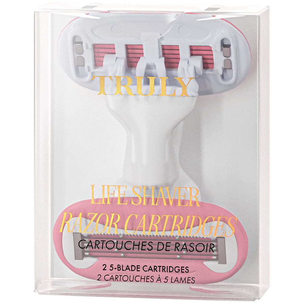 Truly Magnetic Razor Heads 2pk with cushiony gel bars for a smoother shave.
