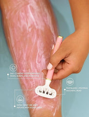 Truly Magnetic Razor Heads 2pk snapped onto the signature handle for easy replacement.