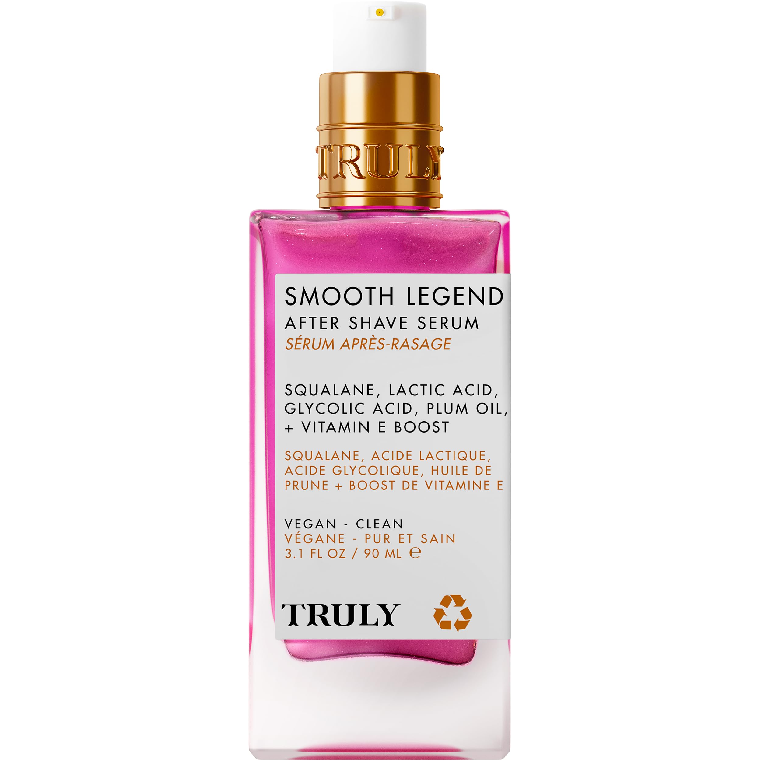 Truly Smooth Legend closeup shows glow-enhancing, lightweight skincare.