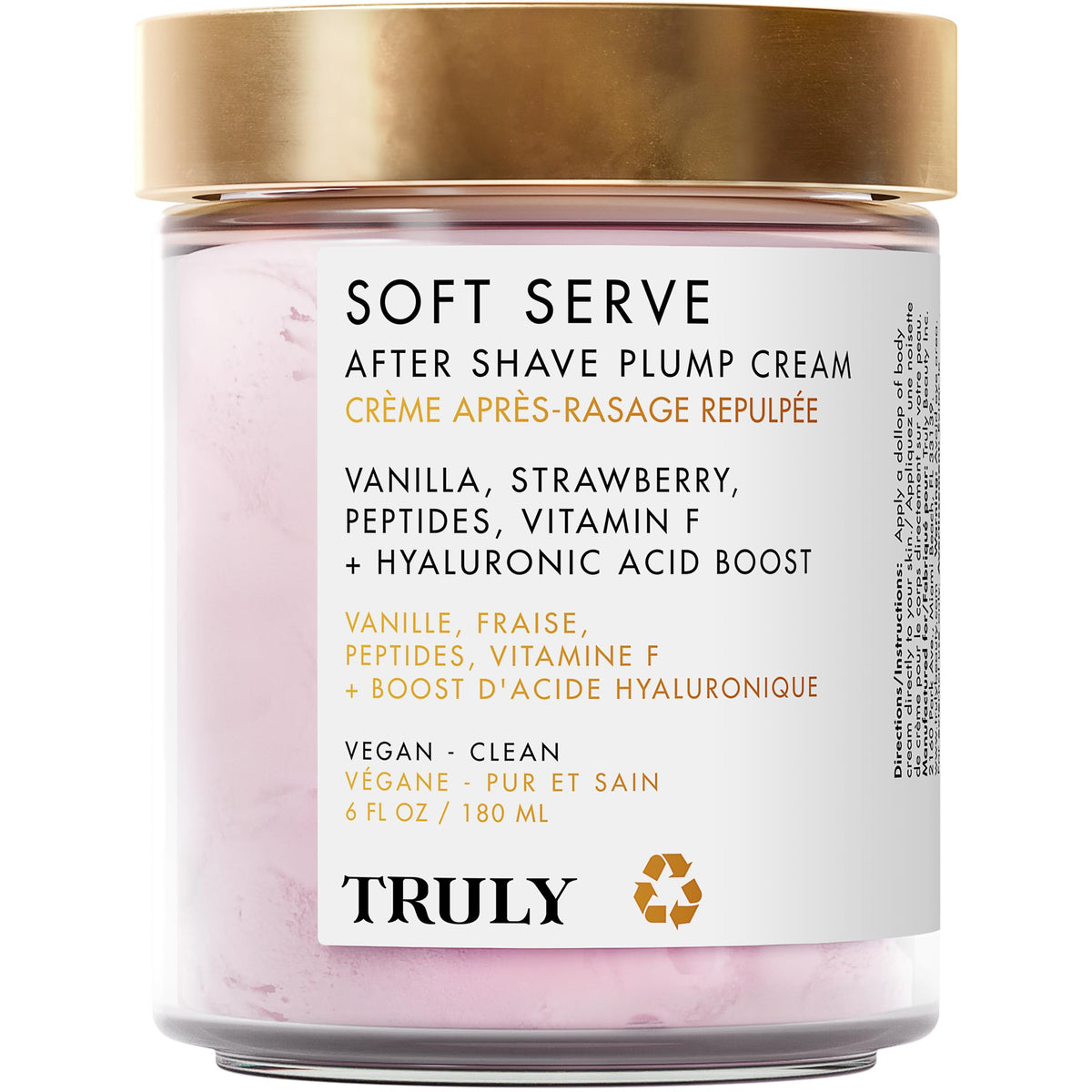 Truly Soft Serve After Shave Cream jar shows rich hydration for smoother post-shave skin.