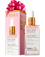 Truly Soft Serve After Shave Oil bottle for hydrating post-shave care.