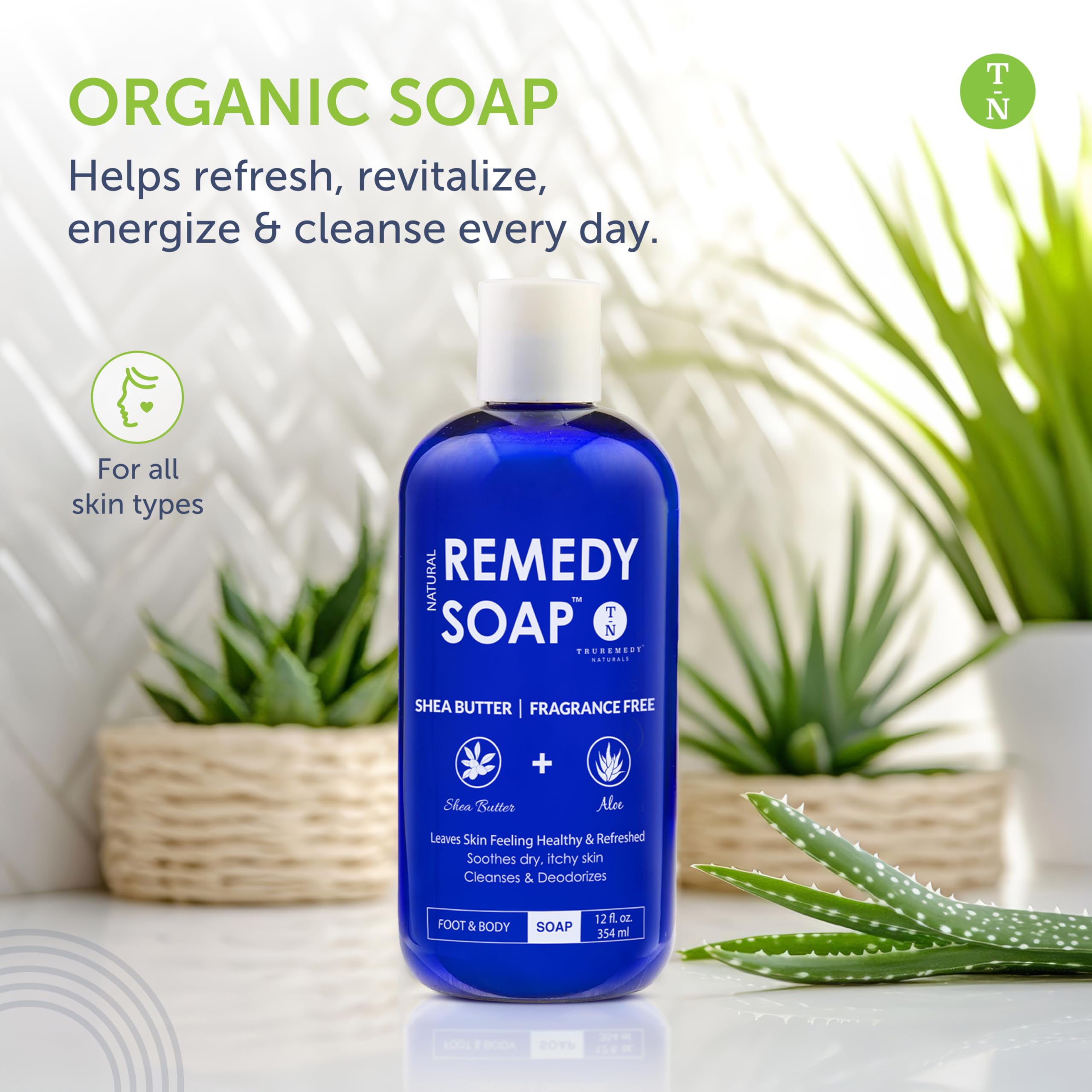 Truremedy Naturals ingredients close-up with aloe and rosemary for skin nourishment