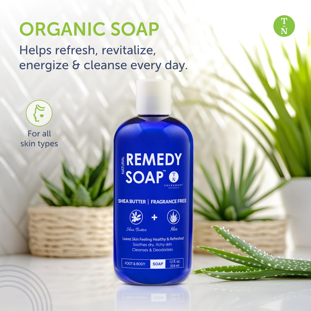Truremedy Naturals ingredients close-up with aloe and rosemary for skin nourishment