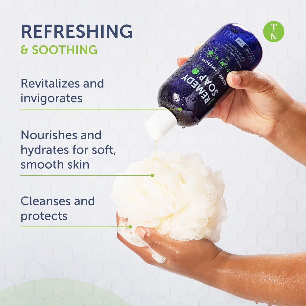 Truremedy Naturals Tea Tree Body Wash post-workout refresh ready for gym bag use.