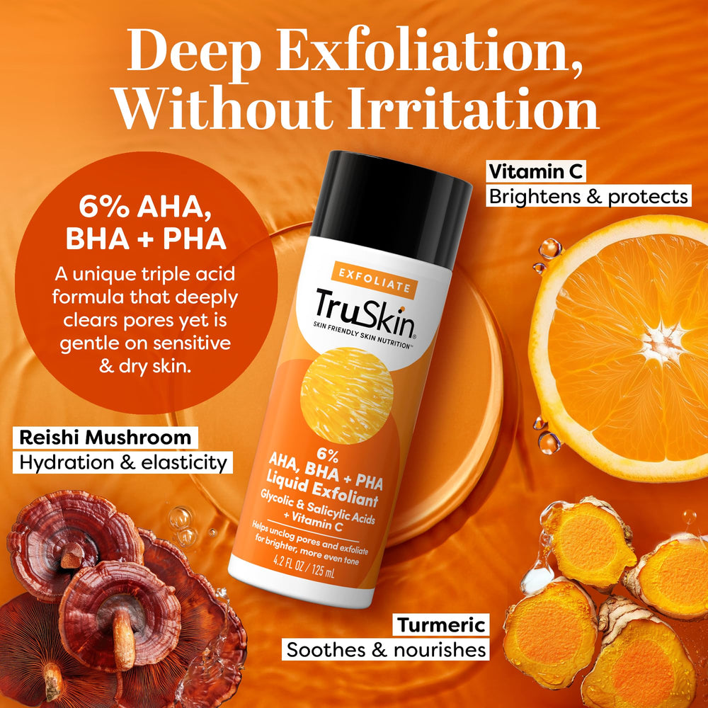 TruSkin BHA exfoliant ingredients vial showing beneficial actives.