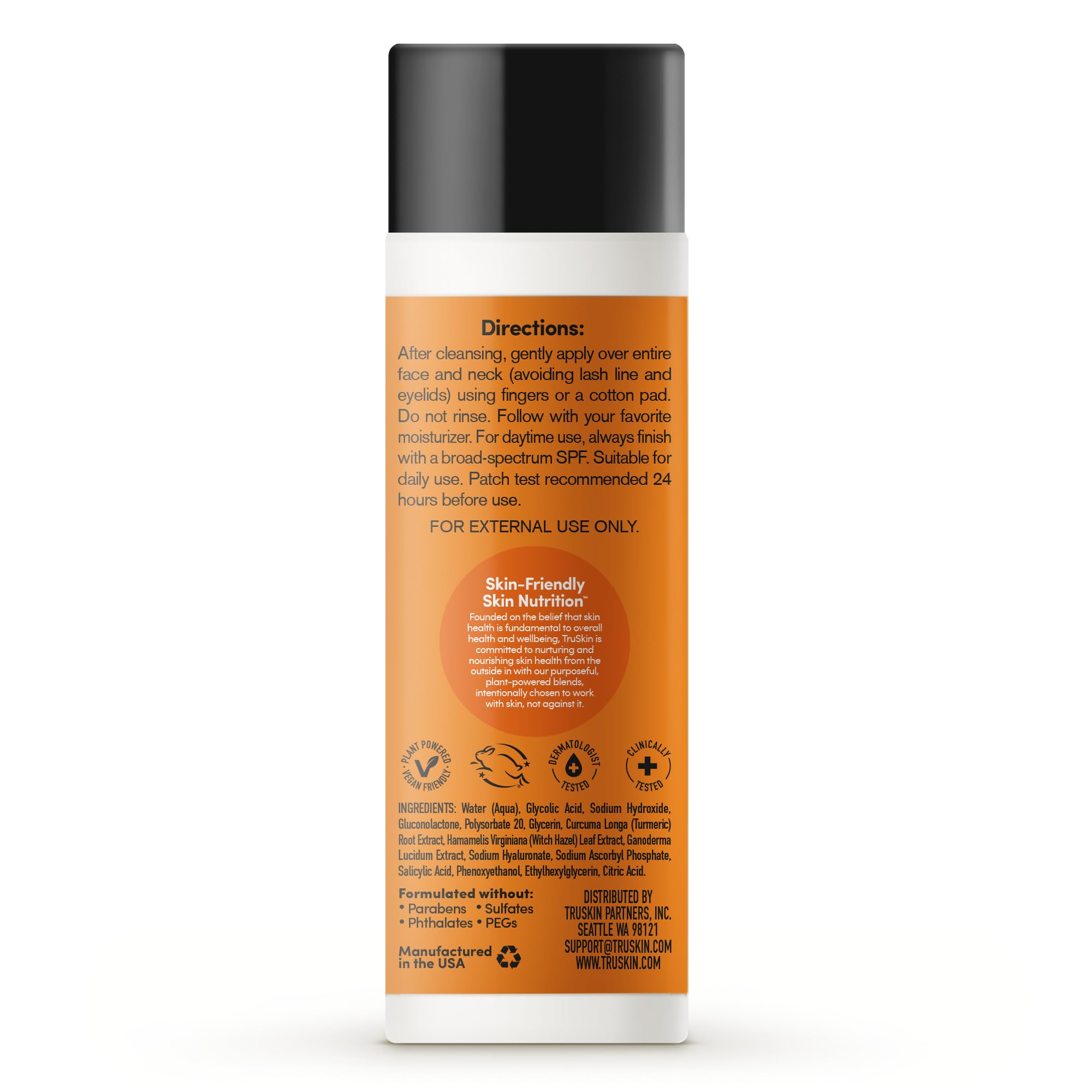 TruSkin BHA product label highlights USA-made production.