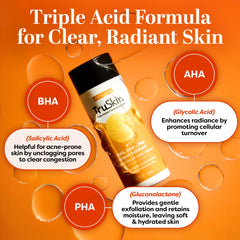 TruSkin BHA exfoliant texture close-up on skin.