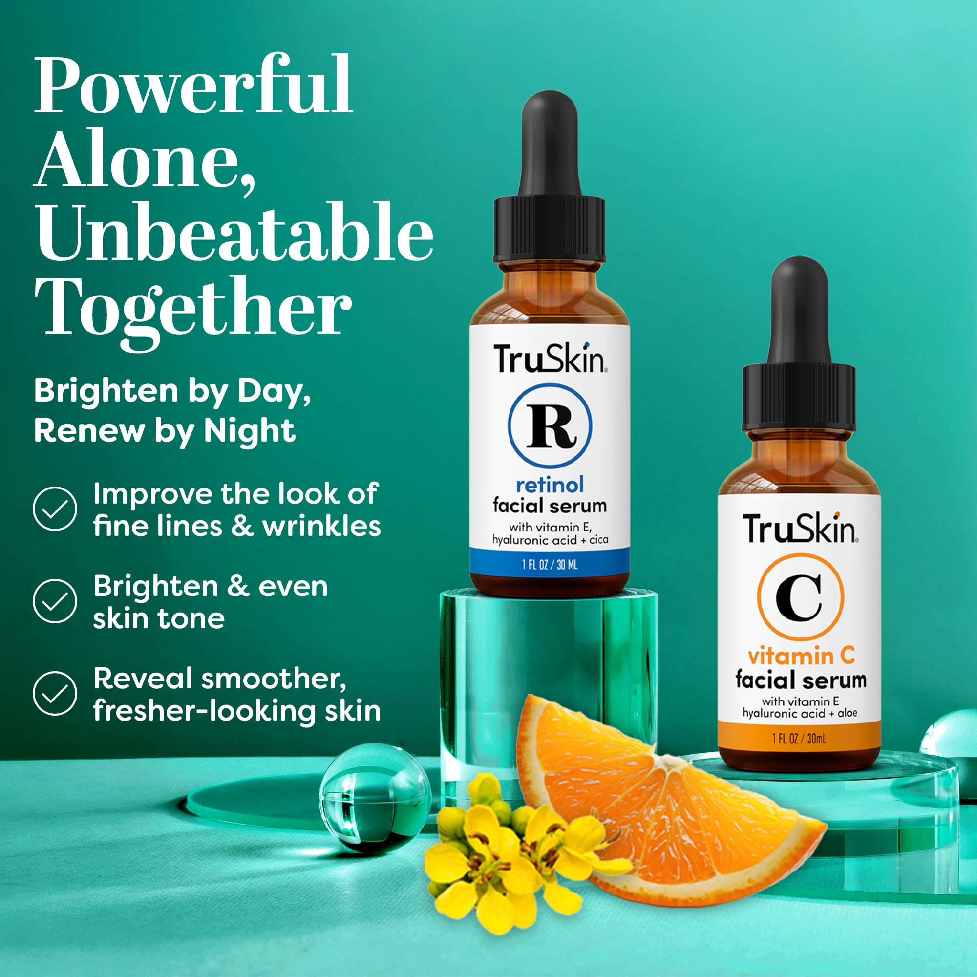 TruSkin Duo packaging front showcases gift-ready set for brightening and anti-aging