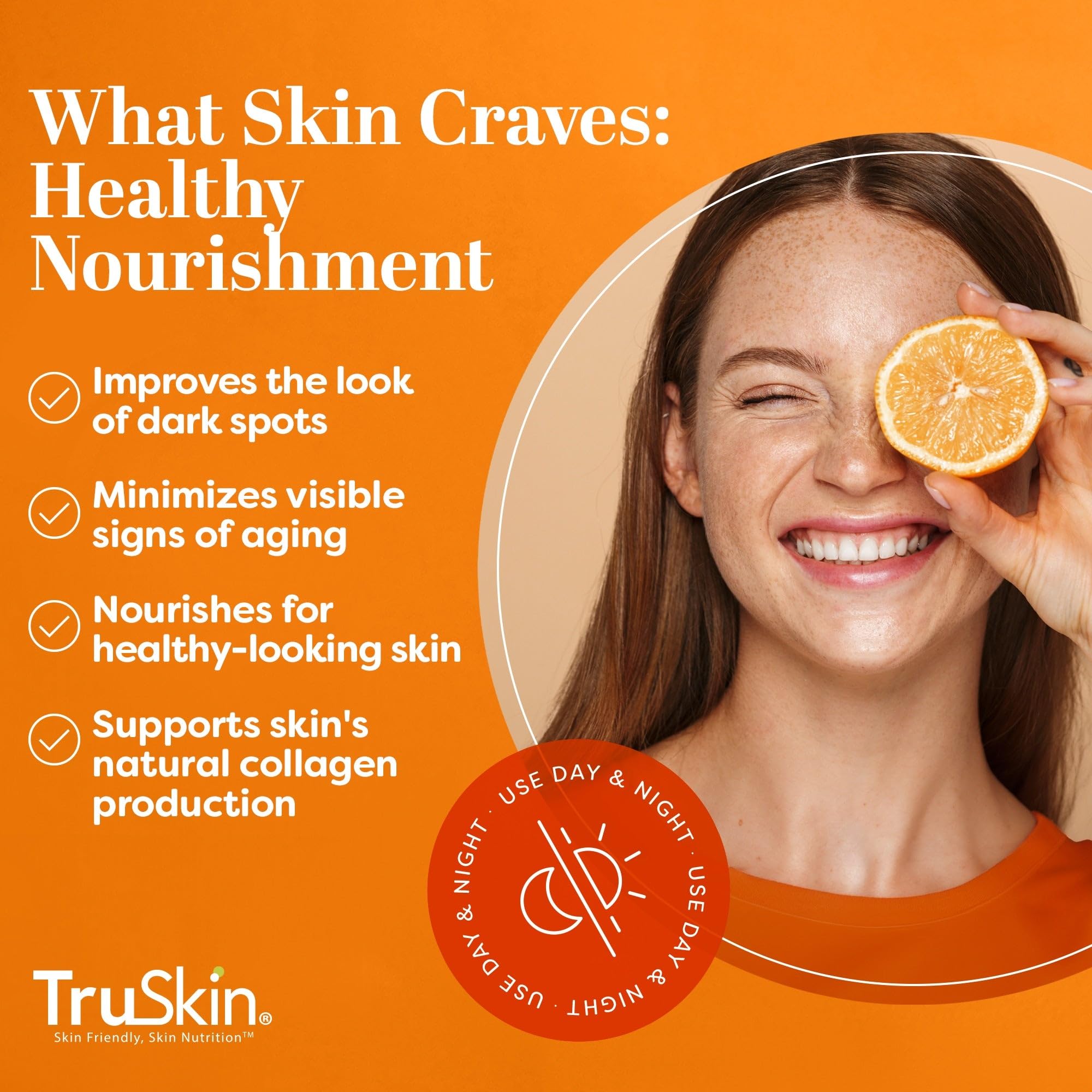 TruSkin Naturals Vitamin C Serum texture swatch shows lightweight, fast-absorbing formula.