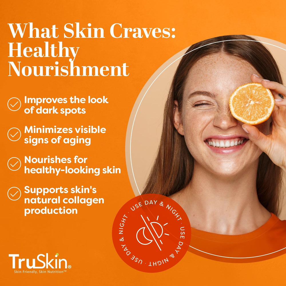 TruSkin Naturals Vitamin C Serum texture swatch shows lightweight, fast-absorbing formula.