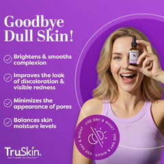 TruSkin niacinamide serum ingredients hyaluronic acid close-up highlights plumping hydration