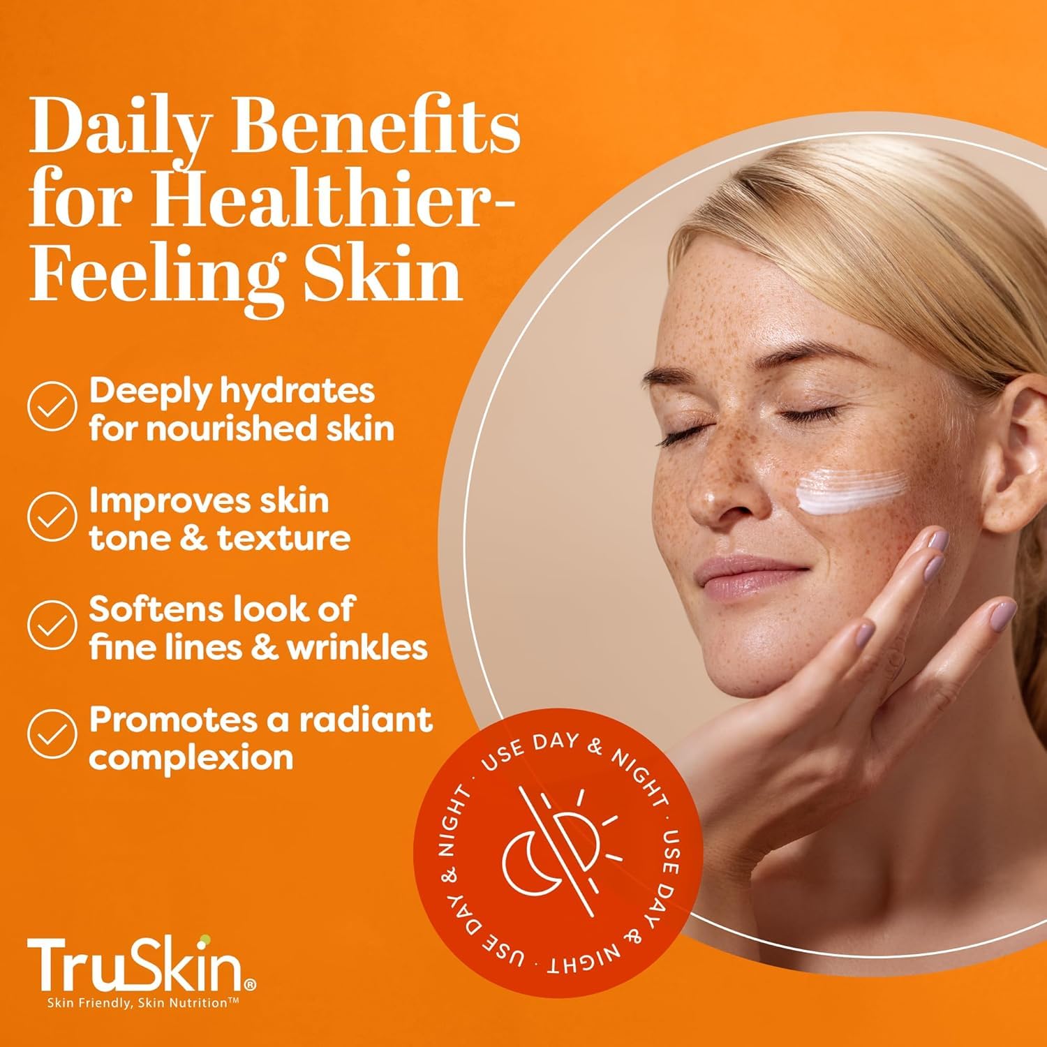 TruSkin cruelty-free logo on packaging indicating ethical skincare.