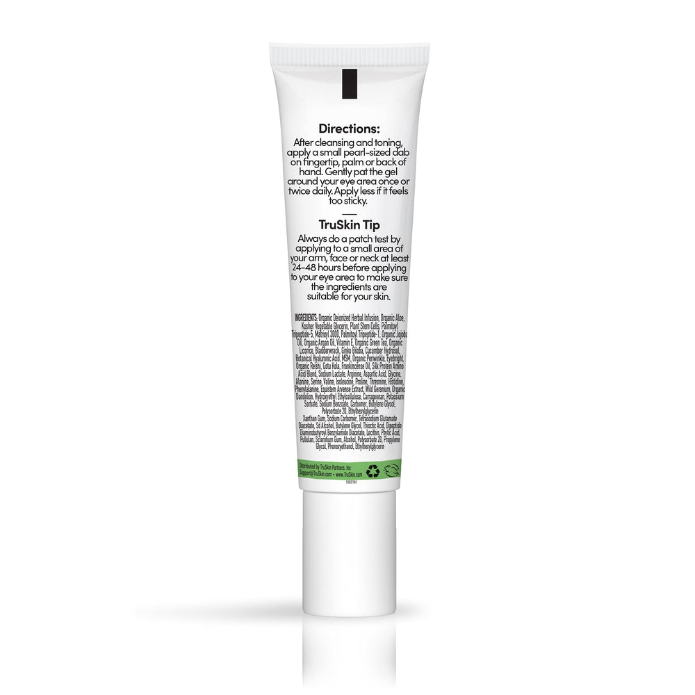 TruSkin Peptide Eye Gel cruelty-free label signals ethical skincare values.