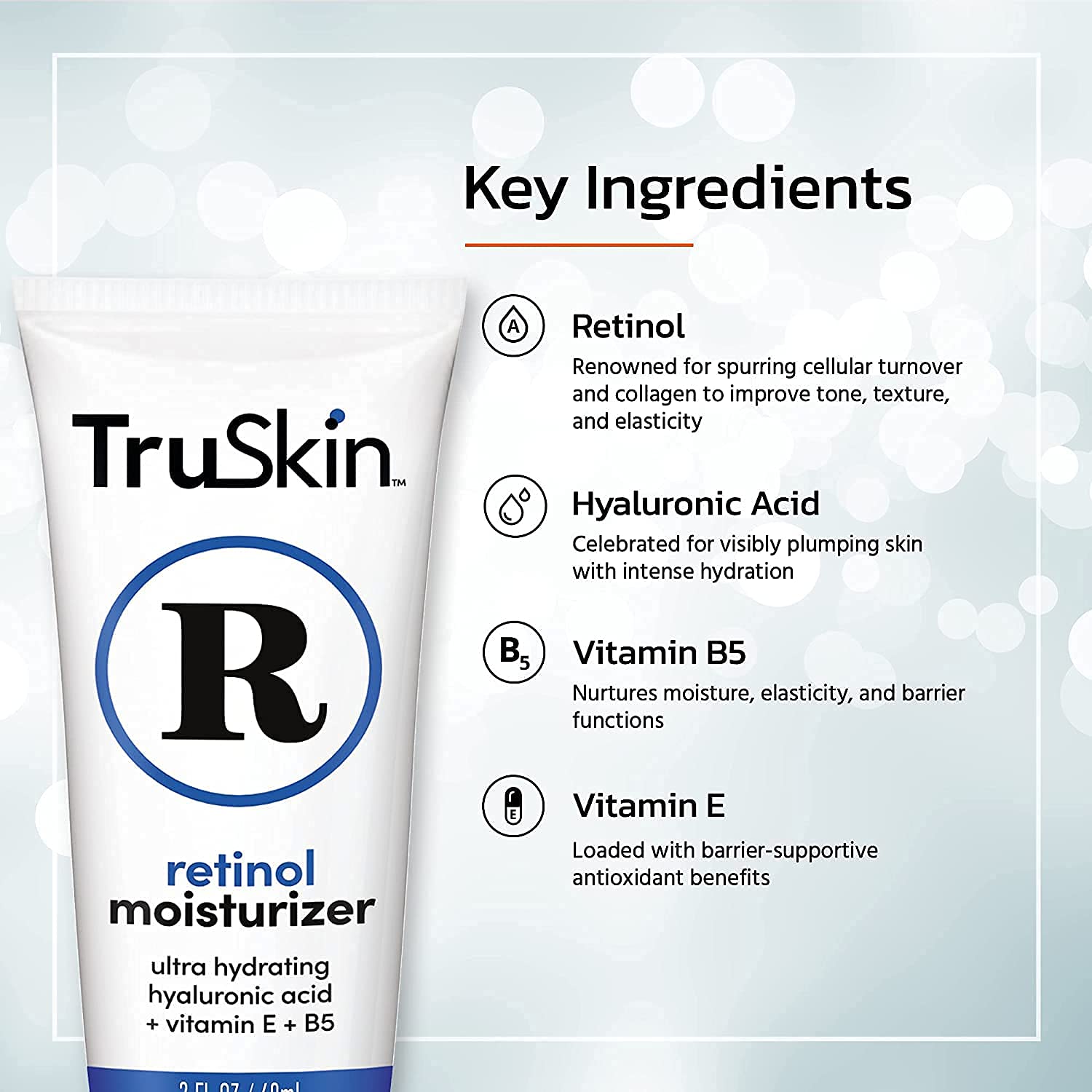 TruSkin Retinol application on fingertips demonstrates easy daily skincare ritual