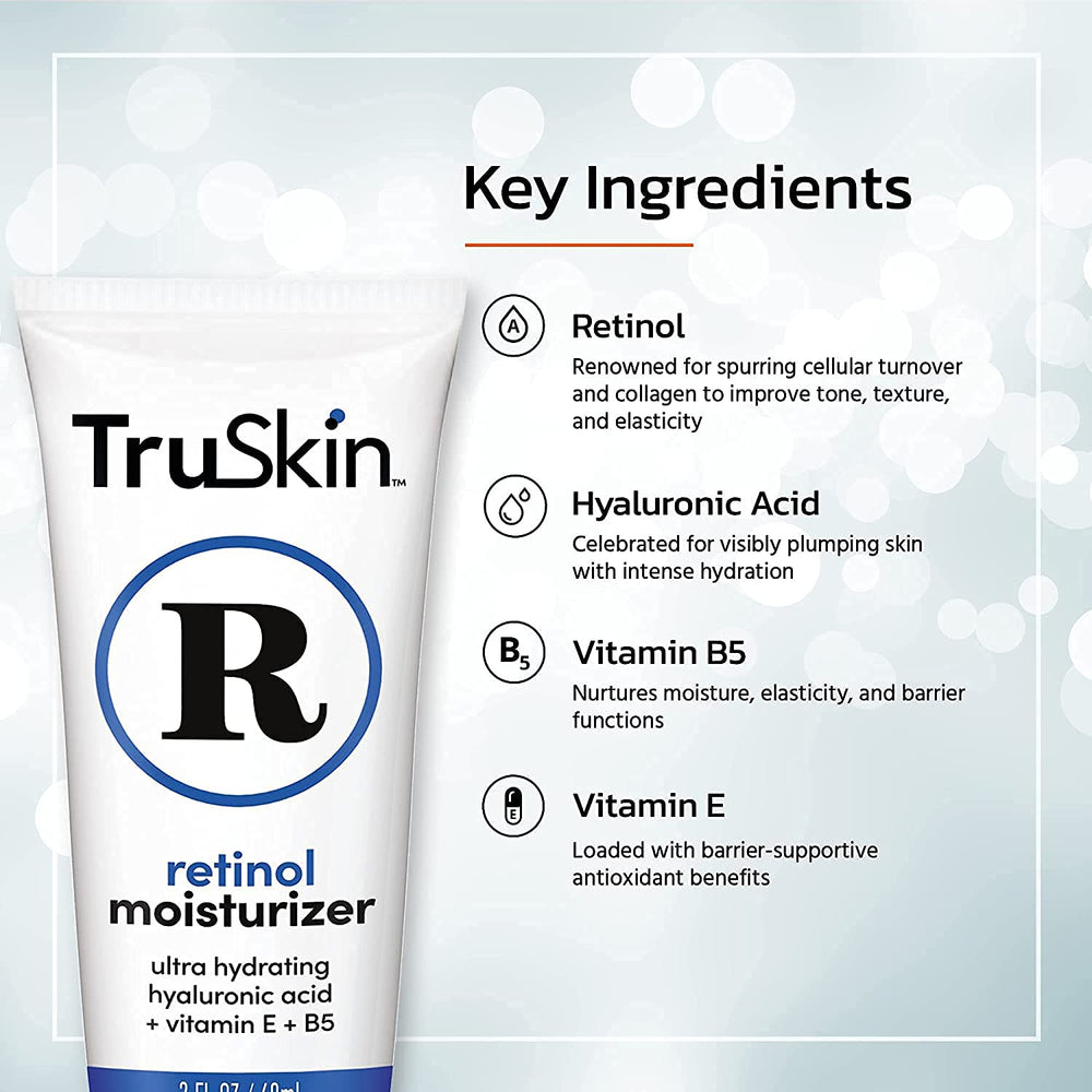 TruSkin Retinol application on fingertips demonstrates easy daily skincare ritual