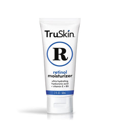 TruSkin retinol face moisturizer label-detail highlights ingredients for skin nourishment.