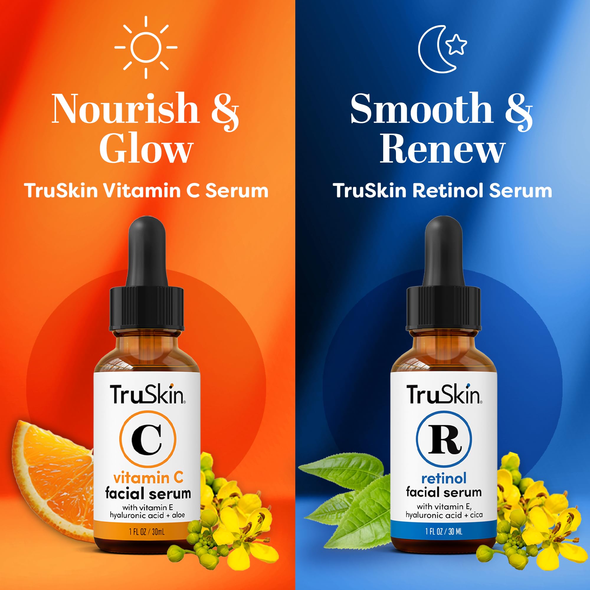 TruSkin Retinol serum bottle supports smoother texture and refined lines