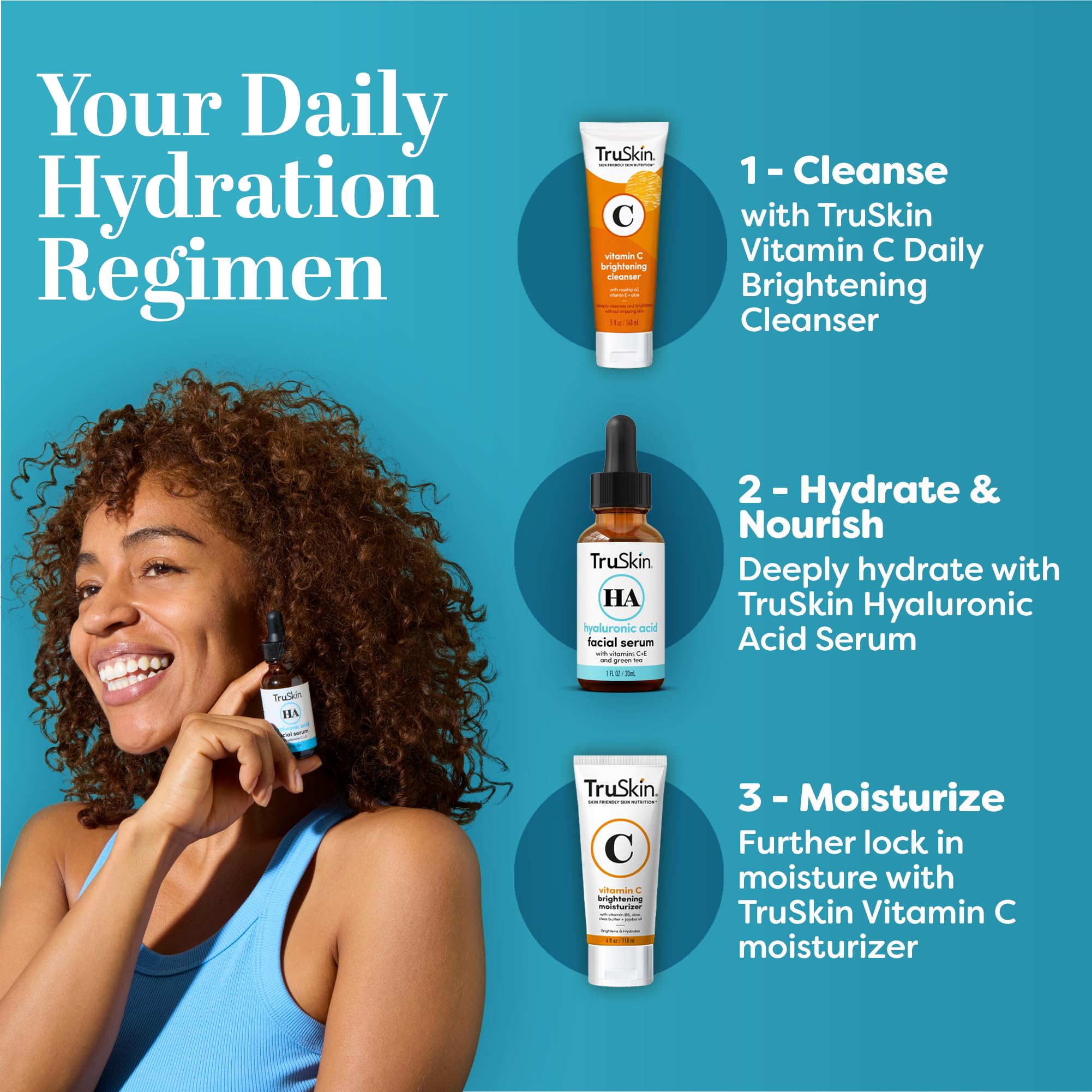 TruSkin Hyaluronic Serum Cica Gotu Kola highlights elasticity-supporting botanicals.
