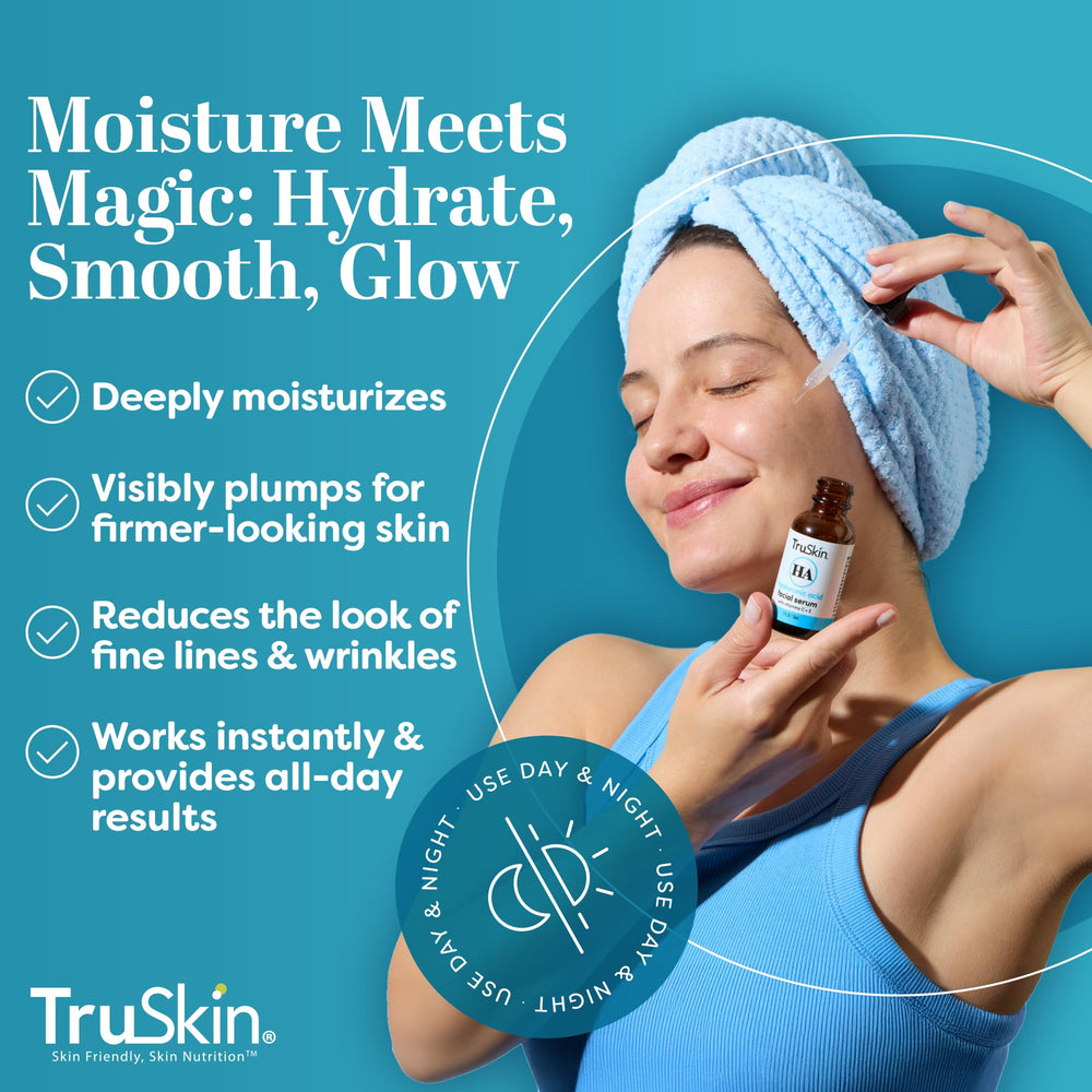 TruSkin serum packaging highlighting sodium hyaluronate ingredient