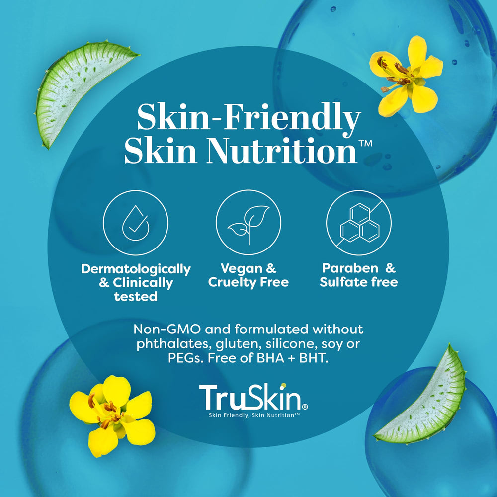 TruSkin serum ingredients with vitamin C, green tea and aloe for soothing glow