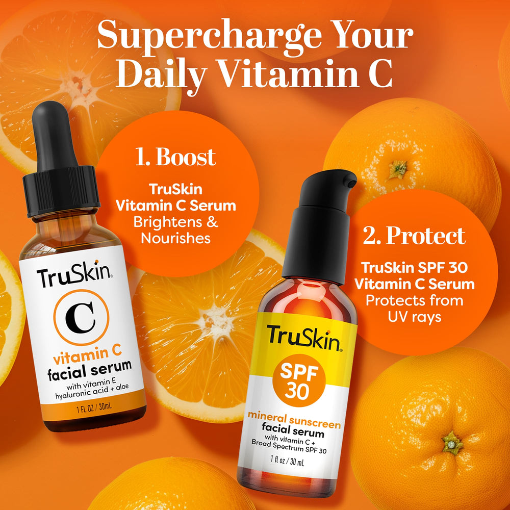 TruSkin Sunscreen Serum application pump tip ensures easy, even coverage
