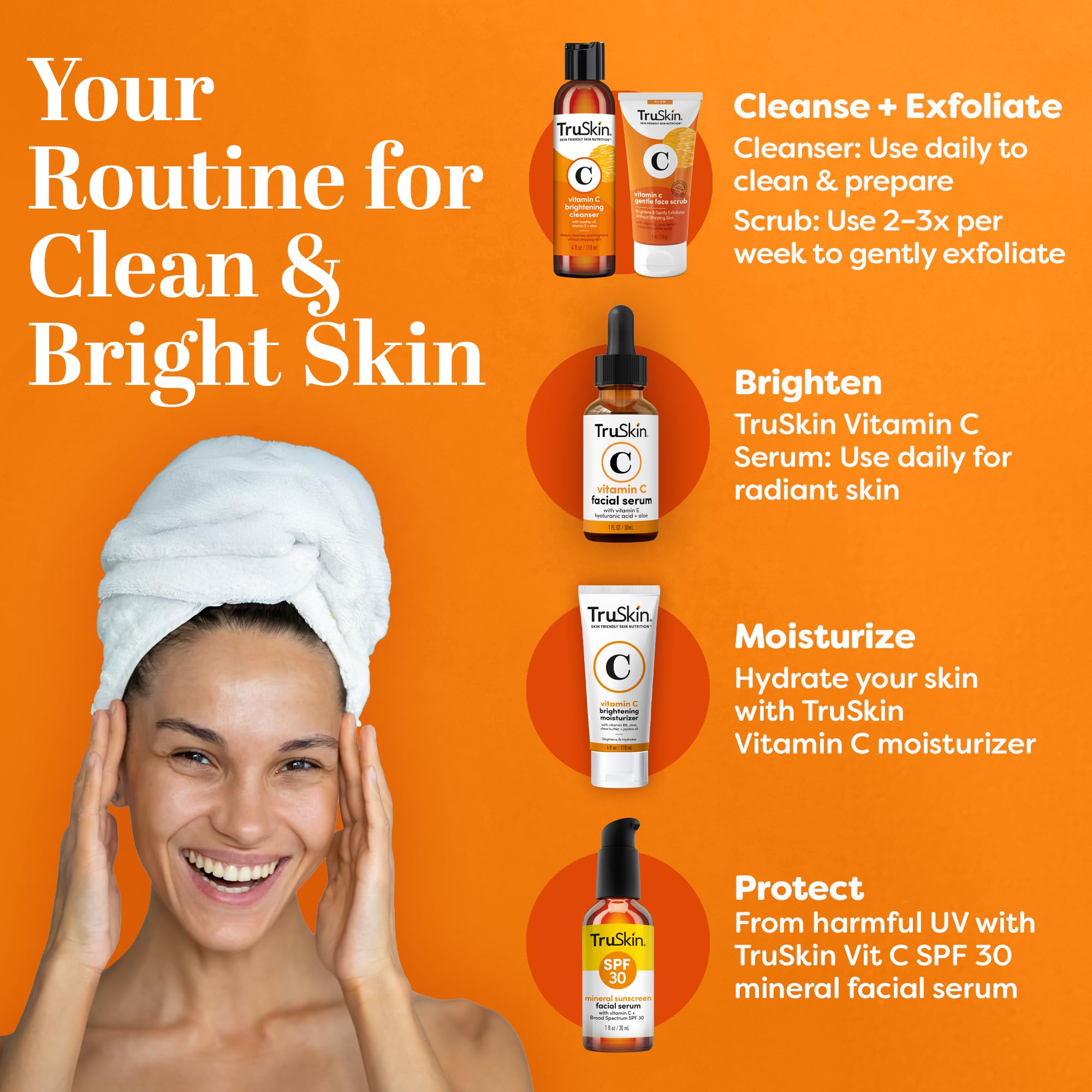 TruSkin Vitamin C Cleanser packaging with label details.