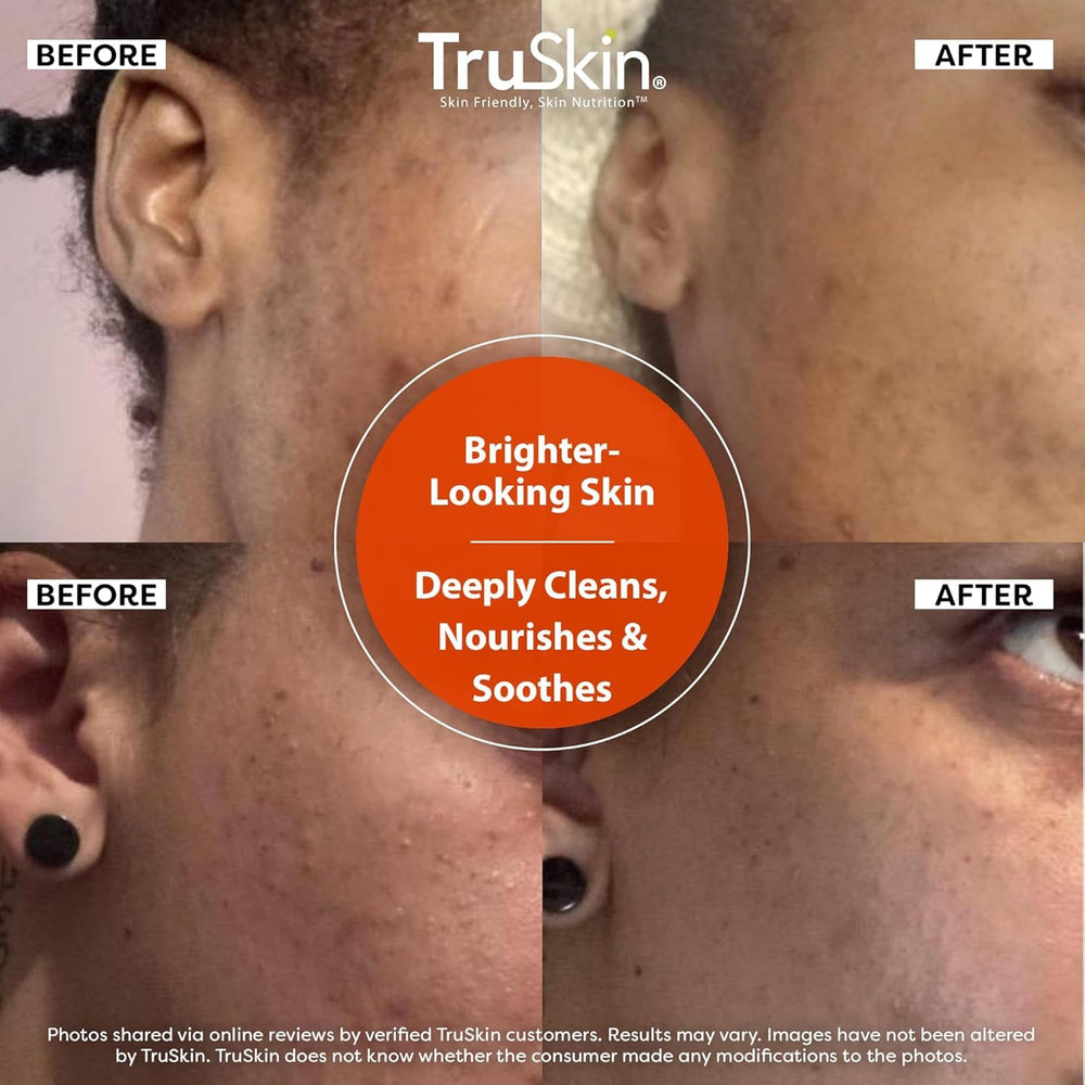 TruSkin cleanser pump and foaming action for rich lather.