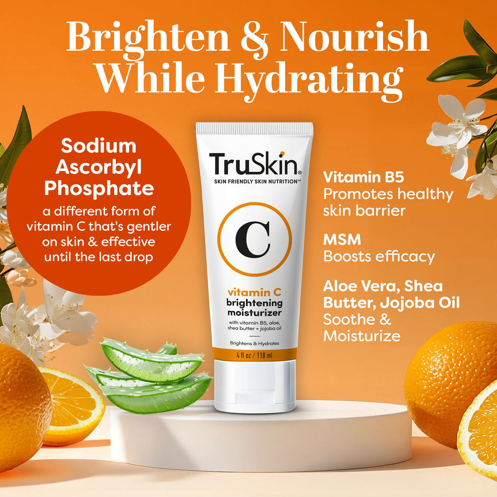 TruSkin Vitamin C Cream texture close-up showing creamy, golden blend