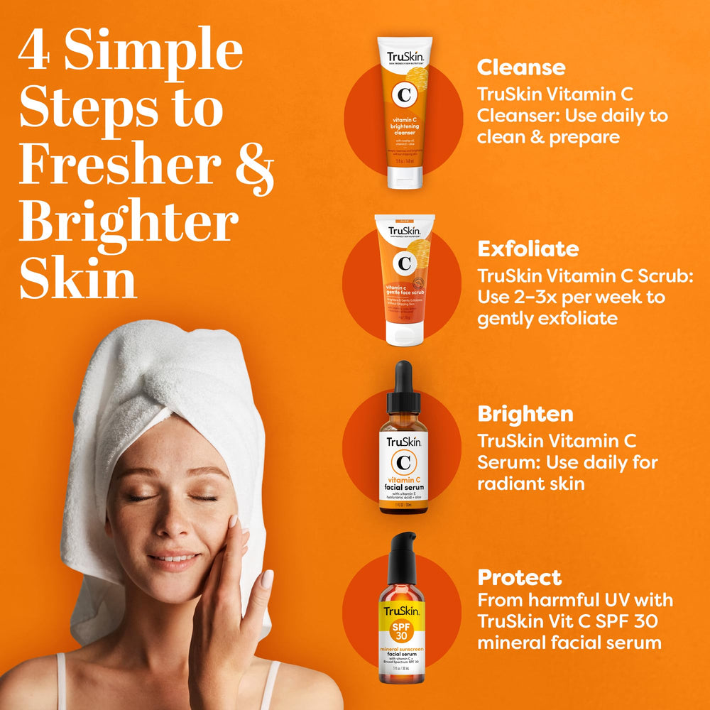 TruSkin Vitamin C Gentle Face Scrub aloe-infused formula conveys soft, nourished skin after rinse