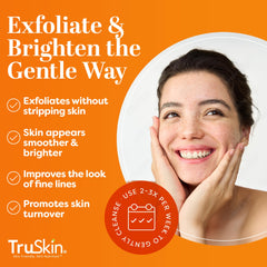 TruSkin Vitamin C Gentle Face Scrub applied-massage demonstrates circular motion for refreshed skin