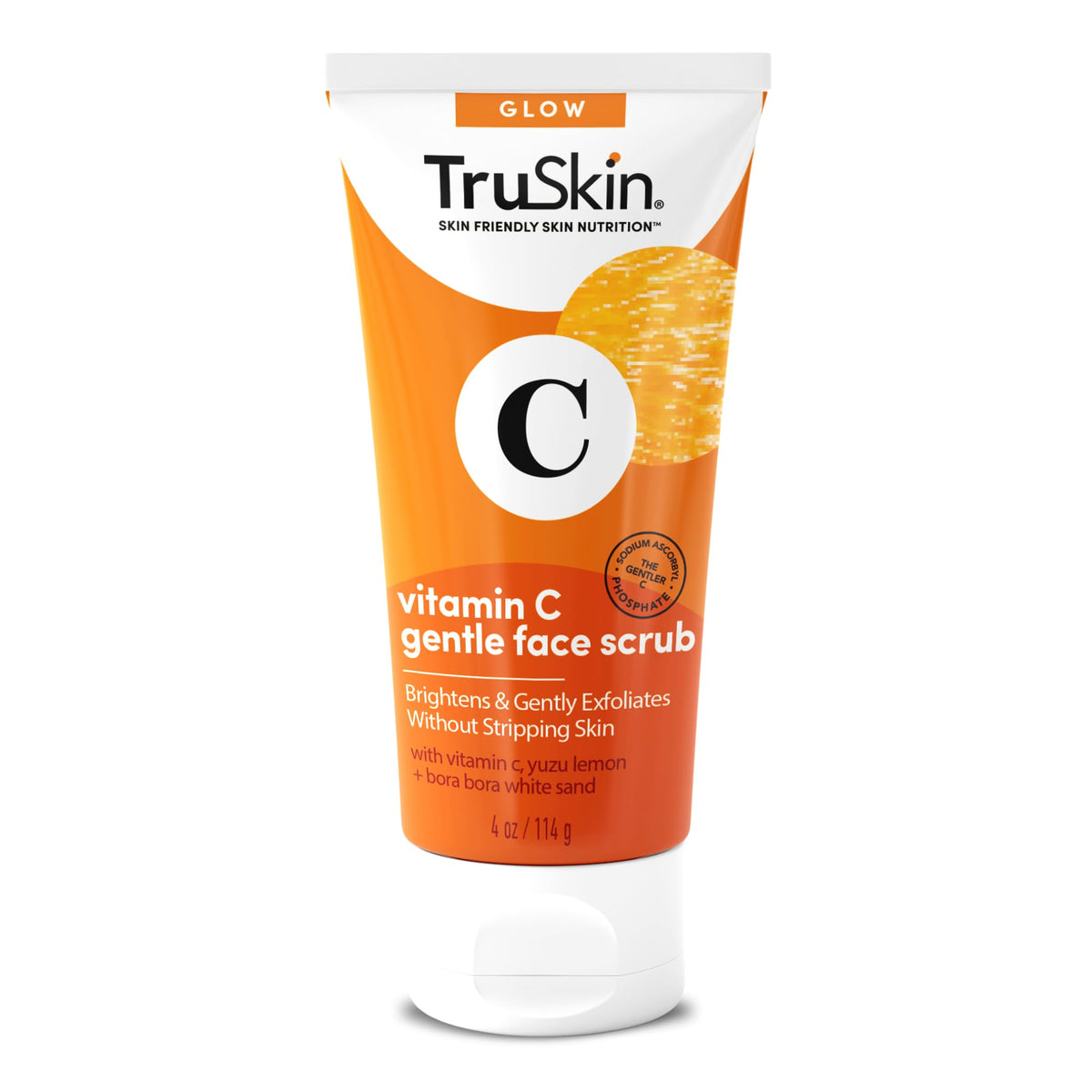 TruSkin Vitamin C Gentle Face Scrub bottle-front for brightening exfoliation and all-skin compatibility