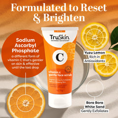 TruSkin Vitamin C Gentle Face Scrub texture-closeup reveals ultra-fine exfoliant for gentle polish