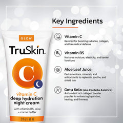 TruSkin Vitamin C Night Cream jar closeup showing rich, hydrating texture.