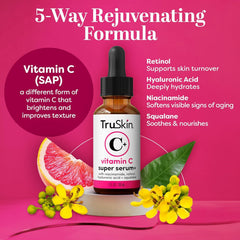 TruSkin Vitamin C Plus serum close-up with antioxidant support.