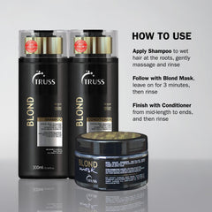 TRUSS Blond Conditioner delivers intense shine and anti-frizz.