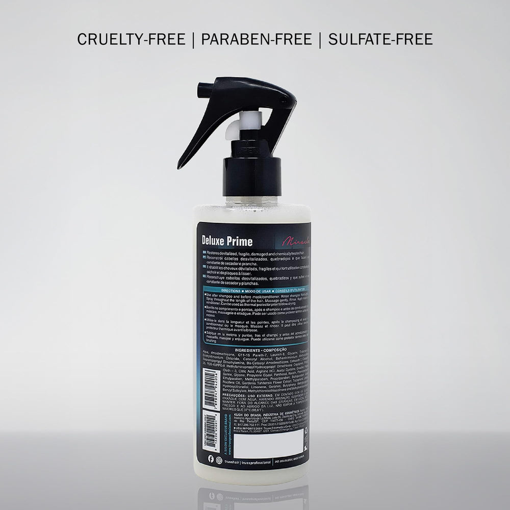 TRUSS Deluxe Prime before and after frizz control on hairstyle
