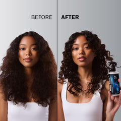 TRUSS Deluxe Prime damp hair being detangled to reduce frizz