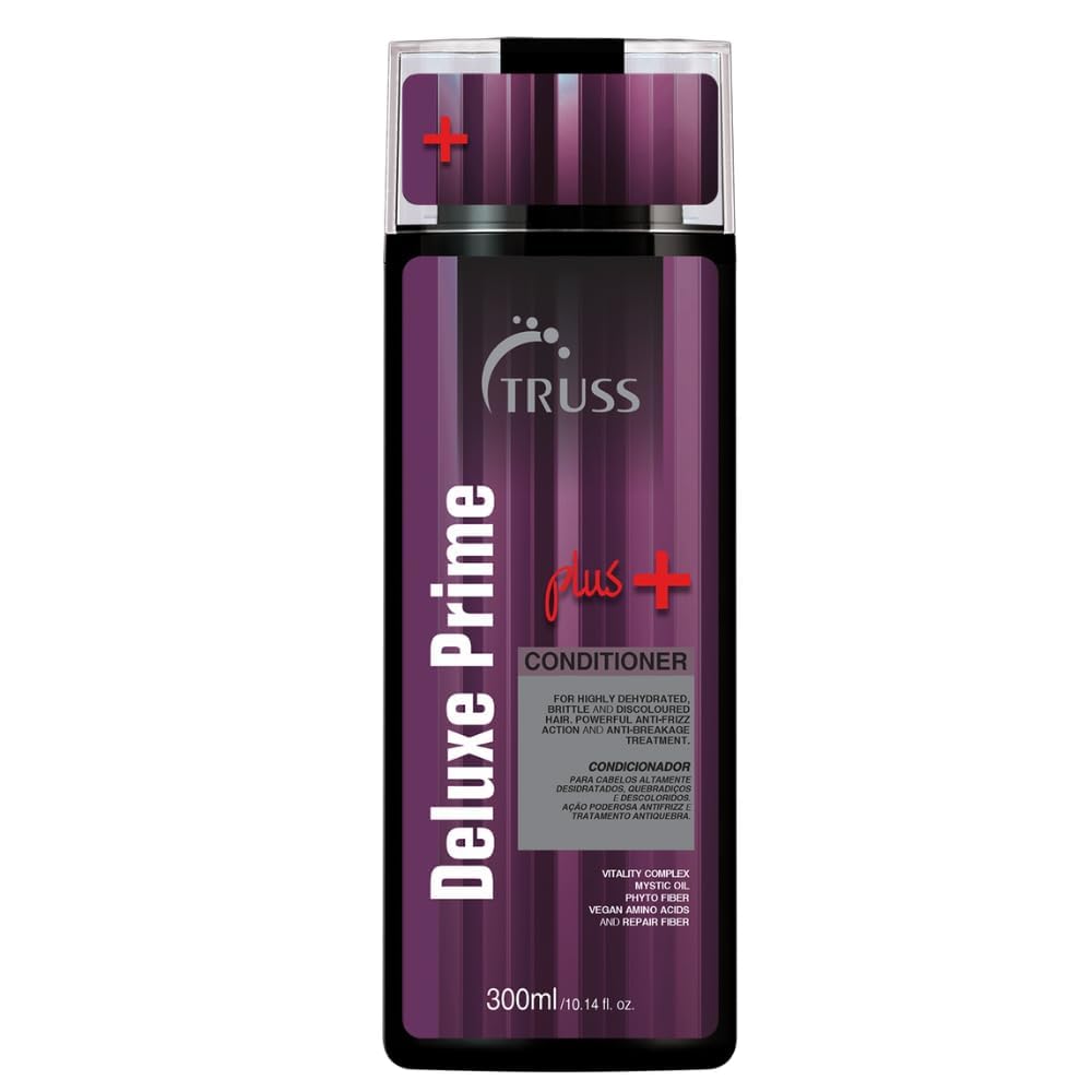TRUSS Deluxe Prime Deep Conditioner bottle front highlighting intense moisture for damaged hair.