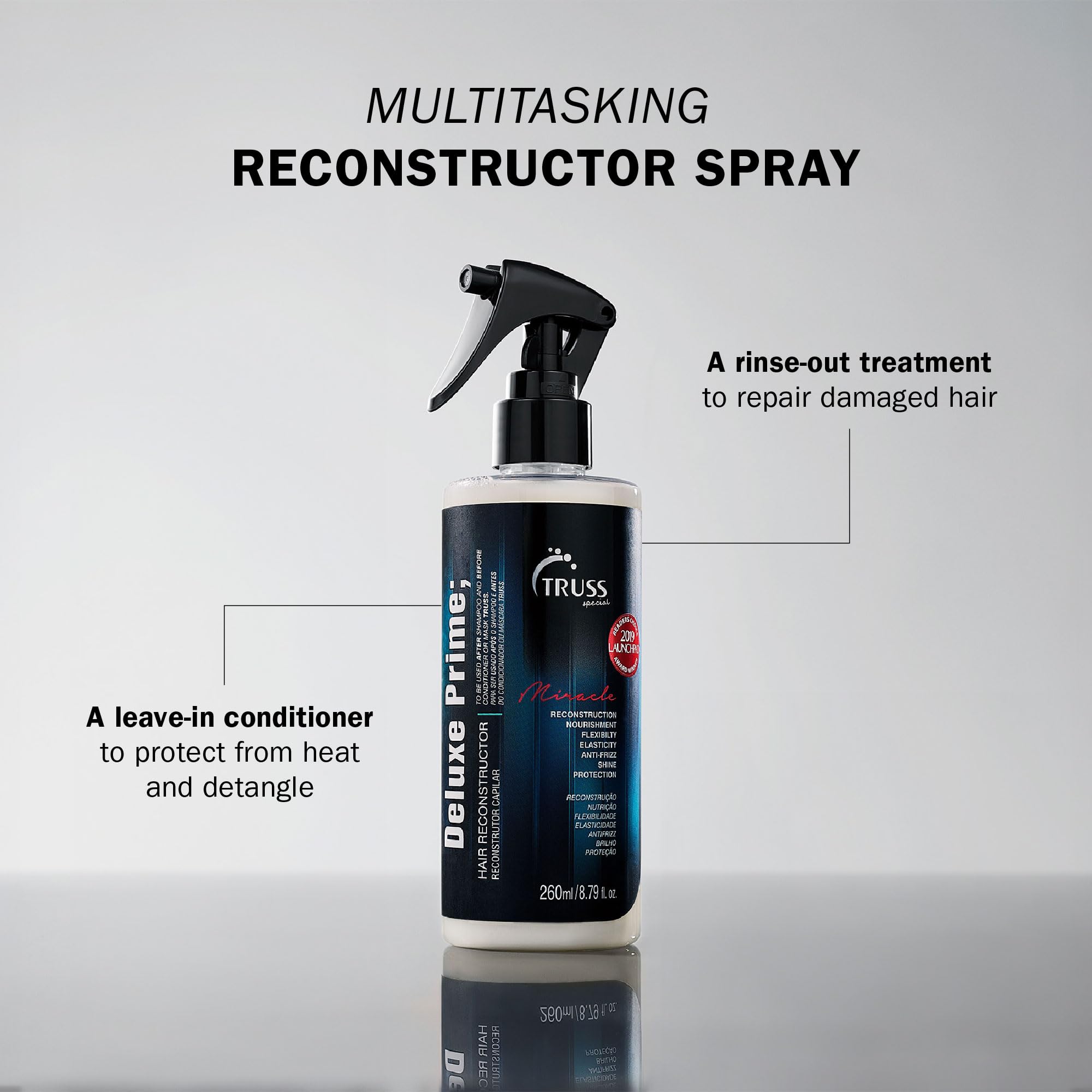 TRUSS Deluxe Prime mist spray dispersing evenly for protective styling