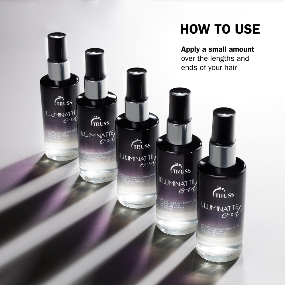 TRUSS Illuminatte Hair Oil applied to ends to seal split ends