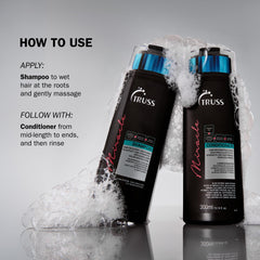 TRUSS Miracle Hair Conditioner color protection gloss demonstrates vibrant color retention and youthful shine.