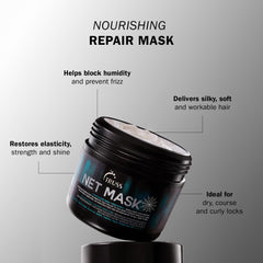 TRUSS Net Deep Conditioning Hair Mask label closeup highlights premium proteins for hair repair