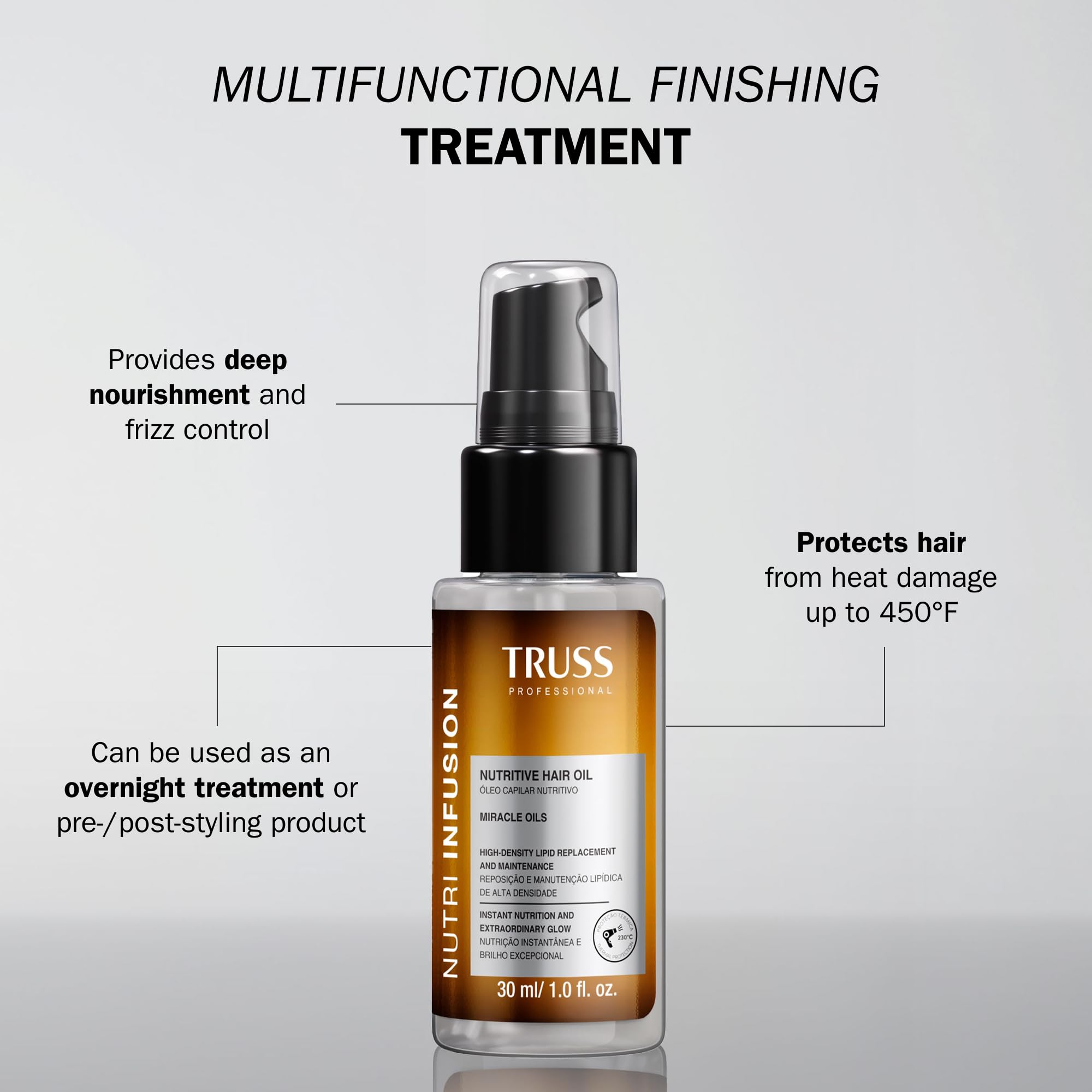 TRUSS Nutri Infusion Hair Oil applicator squeeze for easy daily use