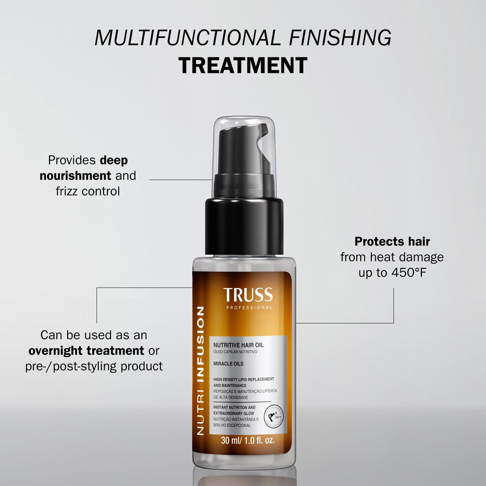 TRUSS Nutri Infusion Hair Oil applicator squeeze for easy daily use