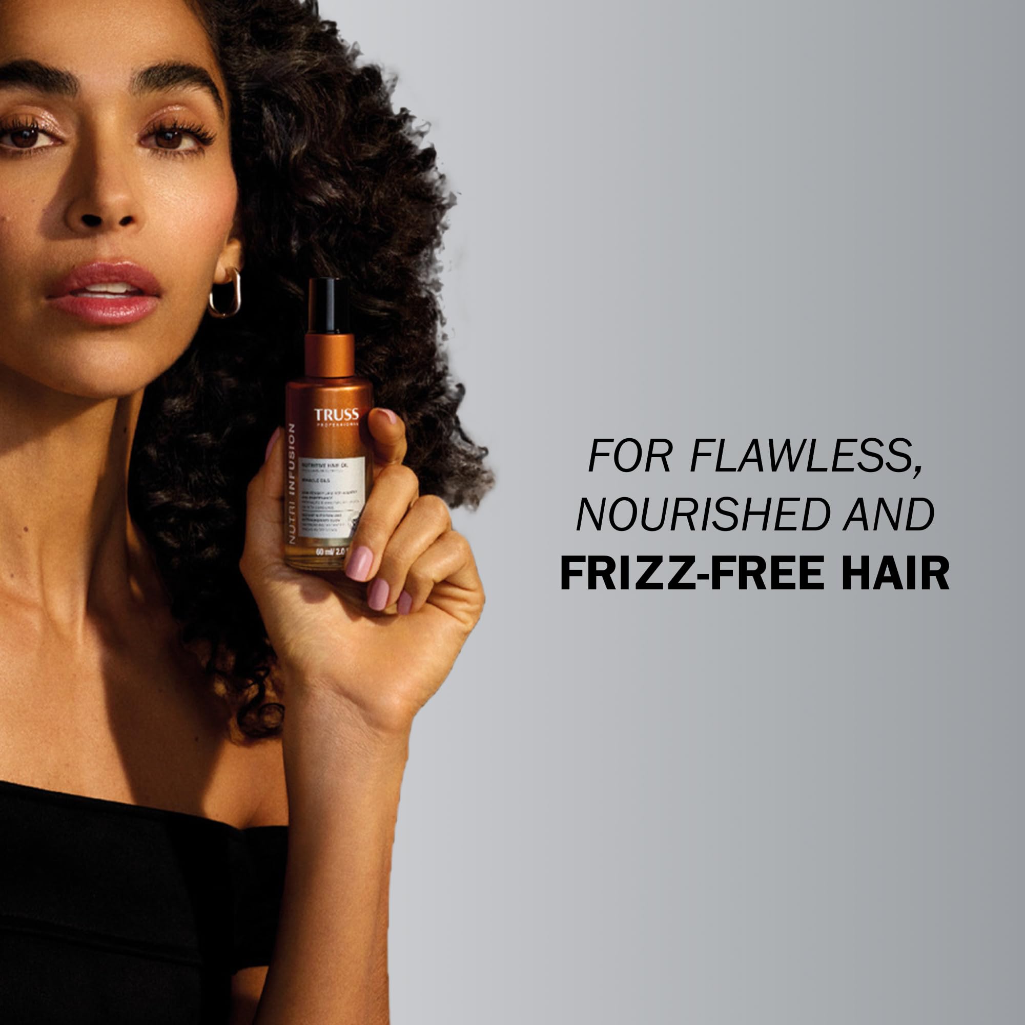 TRUSS Nutri Infusion Hair Oil close-up on damaged hair texture