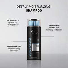 TRUSS Ultra Hydration Shampoo product shot highlighting color safe formula